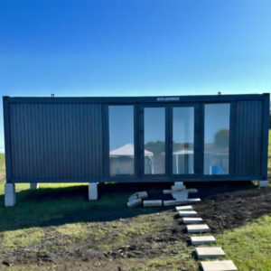 Container modular 8x3m complet echipat – vedere exterioară Blue Container